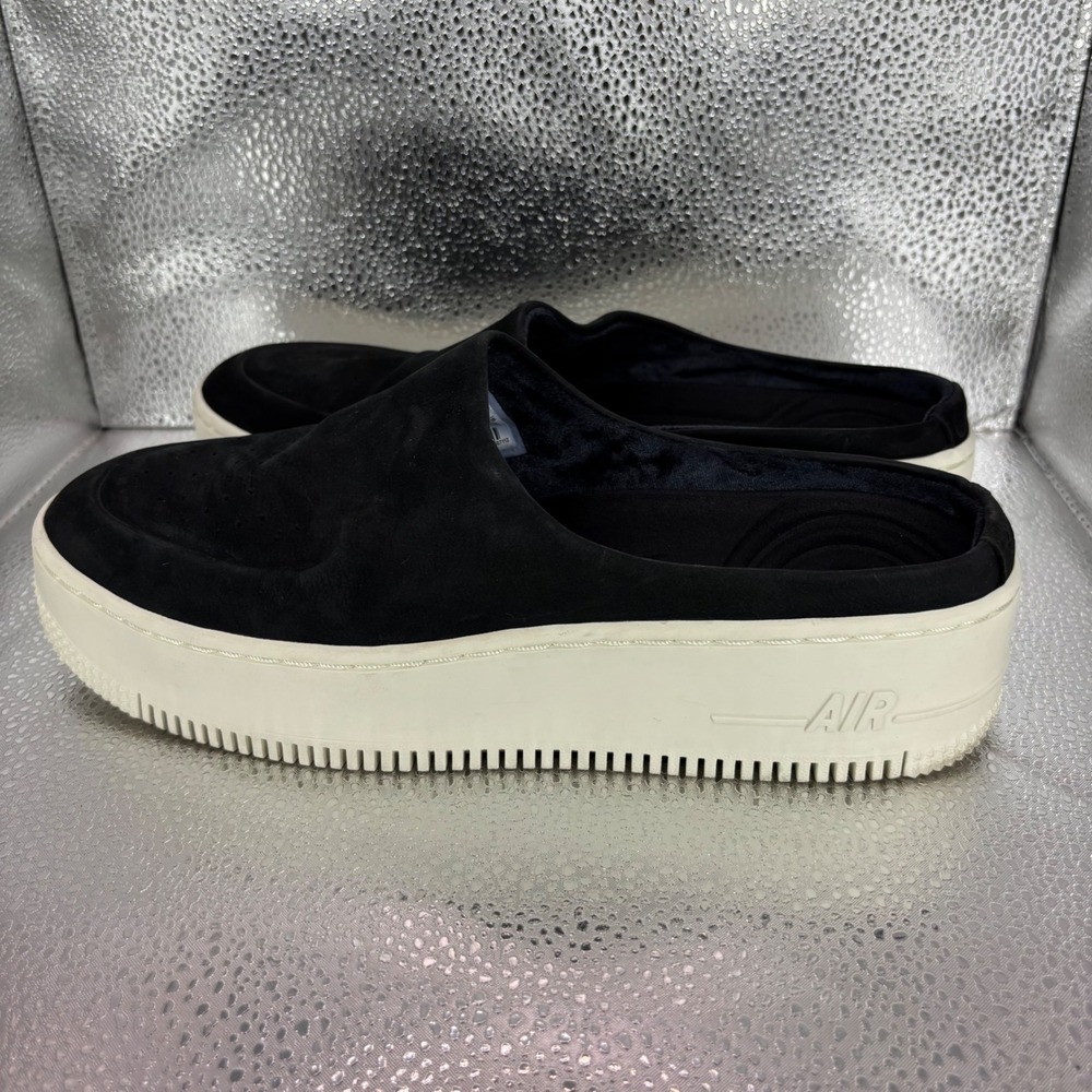 Nike Air Force 1 Sage Low Mule Black Suede Platform Sneaker BV8249001 Womens 8.5 - Picture 3 of 7